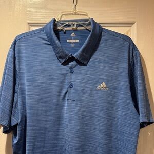 adidas Men’s Light Blue Heathered Golf Polo